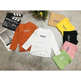 Combo 5 áo tay dài cổ 3 phân chất cotton giữ ấm cho bé trai bé gái 7-20kg