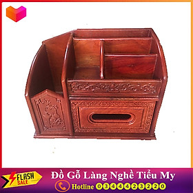 Mua Hộp đa năng đựng giấy để bàn làm việc bằng gỗ hương chạm khắc tinh xảo hàng cao cấp