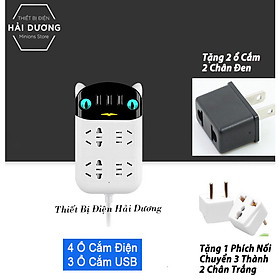 Ổ Cắm Điện Thông Minh Đầu Mèo Chuyển Đổi Đa Chức Năng OD-318 - Có Đầu Cắm USB Chuẩn Sạc An Toàn Chống Giật