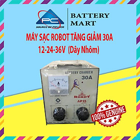 MÁY SẠC ẮC QUY TĂNG GIẢM ROBOT 30A (12V-24V-36V, DÂY NHÔM & ĐỒNG)