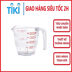 Cốc đong chia vạch Yoko 500ml, 200ml chịu lực tốt và chịu nhiệt, nhựa SAN nguyên sinh không chứa BPA