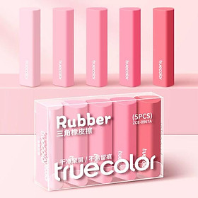 Bộ 5 Gôm Tam Giác - Truecolor ZCE-0967C - Màu Hồng