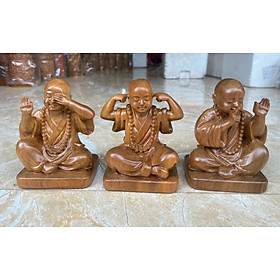 Mua Bộ tượng tam không bằng gỗ bách xanh thơm ngọt kt cao 13×8 5×6 5cm