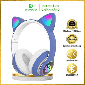 Mua Tai nghe mèo FLOVEME VZV 23M – Có đèn led – Kết nối bluetooth 5.0 - headphone có micro – hỗ trợ điều chỉnh âm lượng – Có cổng AUX - Hàng chính hãng