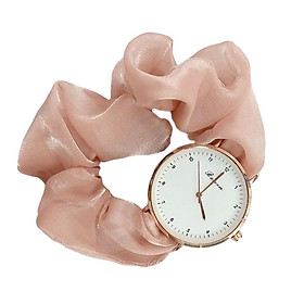 Pointer Watch Wristwatch Silk Ribbon Elegant Fashion Gift for pink