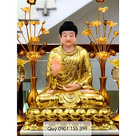[Tượng thờ cúng]Tượng Phật Bổn Sư Thích Ca Niêm Hoa Vi Tiếu ( bổn sư thuyết pháp ) toạ đài kim cang