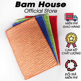 Thảm chùi chân san hô Bam House 2 lớp loại lớn size 30x50cm cao cấp TTC01