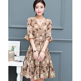 Đầm Midi Dạo Phố Họa Tiết Hoa Dễ Thương DN073 MayHouse