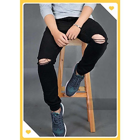 Quần Bò Nam cao cấp chất jean co dãn màu đen phong cách - mã XNĐ01