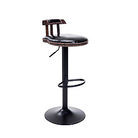 Mua Ghế quầy bar xoay pen hơi tăng giảm độ cao thân bọc da simili cao cấp hàng nhập khẩu CB2141-P lưng thấp phong cách cổ điển