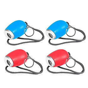 4 Pieces Mini Projection LED Clock Lamp Red Light Keychains Gift Red & Blue