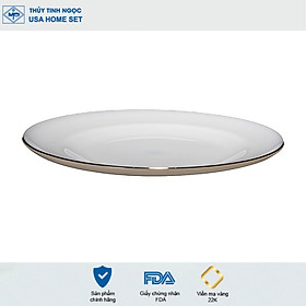 Mua Đĩa tròn nông size đại 30cm thủy tinh ngọc USA Homeset các mẫu hoa văn
