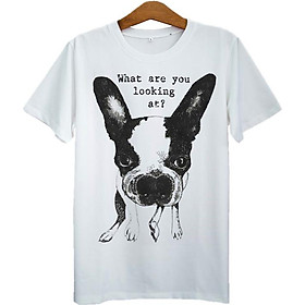 Áo Thun Unisex In What Are You Looking At? ASFU311 - Trắng