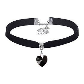 Gothic Black Heart Choker Y2K Velvet Choker for Music Festival Halloween Bar