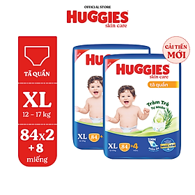 [Bao bì và CTKM thay đổi theo từng lô hàng] Combo 2 gói Tã quần Huggies Skincare Mega Jumbo M106/L96+8/XL84+4/XXL76+4