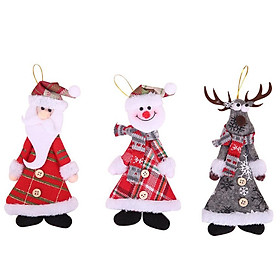 Christmas Plush Hanging Xmas Dolls for Christmas Tree Hanging Decor Santa