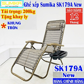 Ghế xếp thư giãn SUMIKA 179A NEW - Màu vàng đồng-khóa kim loại Bền Bỉ