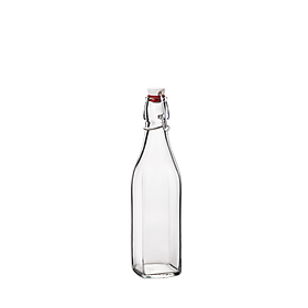 Chai thủy tinh vuông nắp cài Swing 1 lít - 500ml - 250ml - 125ml Bormioli Rocco- HÀNG CHÍNH HÃNG