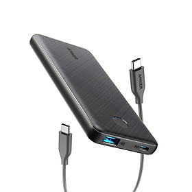 Pin Sạc Dự Phòng Tích Hợp Cổng USB Type-C In/Out Hỗ Trợ Power Delivery PD Anker PowerCore Slim PD 10000mAh - A1231 - Hàng Chính Hãng