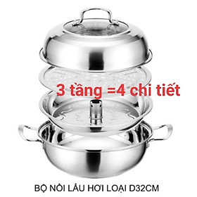 Mua Bộ nồi lẩu hơi bằng inox 3 đáy từ loại 2 tầng  3 tầng dùng được tất cả các loại bếp