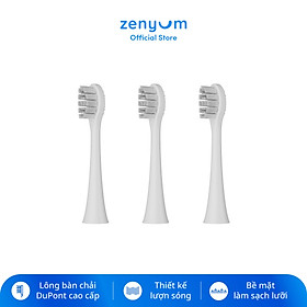 Combo 3 Đầu Bàn Chải Điện Thay Thế Zenyum Sonic - Công Nghệ Singapore - Trắng