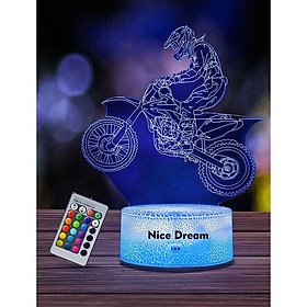 Nice Dream Motocycles Boomer cho trẻ em, Đèn 3D LED Đèn LED, điều khiển từ xa 16 Thay đổi màu sắc, Quà tặng Giáng sinh cho các cô gái chàng trai trang trí trang trí trang trí trang trí phòng khách