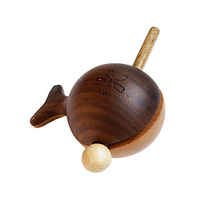 Guiro Instrument Percussion Instrument Vintage Multifunction Miniature Guiro Musical Toy Wooden Fish Shaped for Garden Desk Teens Boys Girls