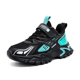Giày Trẻ Em Ngoài Trời Giày Bé Trai Giày Đi Bộ Giày Trẻ Em Thể Thao Thoải Mái Giày Chạy Bộ Cho Bé Gái Color: M2022Black blue-mesh Shoe Size: 33