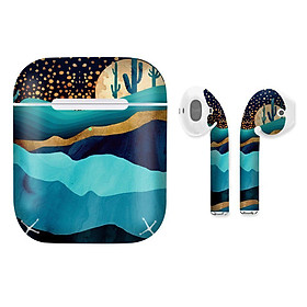 Mua Miếng dán skin cho AirPods in hình Đêm sa mạc Indigo giả sơn mài - GSM175 (AirPods  1 2  Pro  TWS  i12)