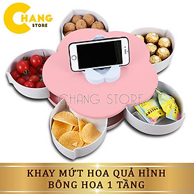 Mua Khay Đựng Mứt Kẹo Tự Xoay 1 Tầng Hình Cánh Hoa