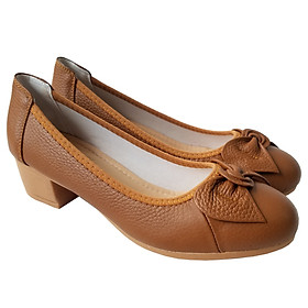 Giày Cao Gót Nữ Da Bò Thật BIGGBEN Cao 4 Phân GCG16