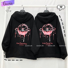 Áo Khoác Hoodie Nỉ FE PINK PLANTE ROSE Dây Kéo Form Rộng, Áo Nỉ Bông Unisex