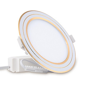 Đèn LED Panel Siêu Mỏng Đổi Màu  Model: D PT05L DM 110 9W Viền Mạ Vàng