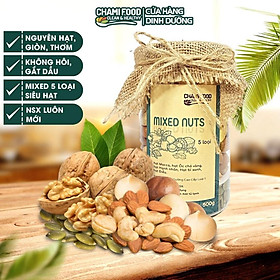 Hạt mix dinh dưỡng CHAMI 5 Loại Siêu hạt 500g Loại 1 Nhập khẩu chính ngạch, granola siêu hạt ngũ cốc ăn kiêng cho bà bầu