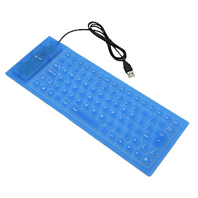 Bàn phím linh hoạt 85 Phím Giao diện USB Có thể gập lại và Di động Chống bụi Không thấm nước -Màu xanh dương