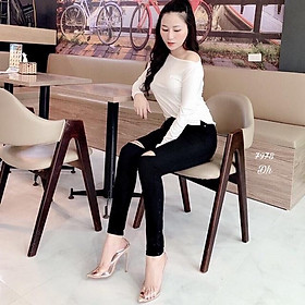 Quần jean rách gối cập cao ôm gọn