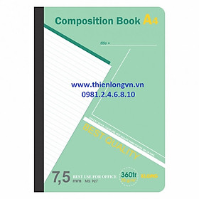 Sổ may dán gáy A4 - 360 trang; Klong 927 xanh lá