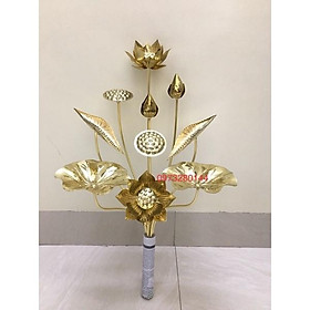 Mua Bó hoa sen bằng đồng vàng nguyên chất 10 cành