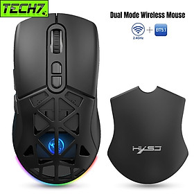 Chuột Không Dây T26s Gaming led RGB Bluetooth + Usb2.4G Pin sạc cổng TypeC chống mỏi cổ tay cho máy tính laptop hàng nhập khẩu - ĐEn