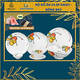 Bộ Chén Dĩa Sứ Minh Long 24 Sản Phẩm Daisy Bóng Bay dùng cho gia đình, sứ đẹp cao cấp, đãi khách, tặng quà tết - bộ bàn ăn