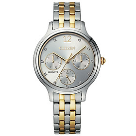 Đồng Hồ Nữ Citizen Đính Đá Swarovski Dây Thép Không Gỉ ED8184-51A - Mặt Trắng
