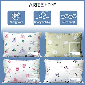 Mua Vỏ Gối ARIZE Vải Microfiber Họa Tiết Con Vật Dễ Thương 50x70cm (1 Cái)