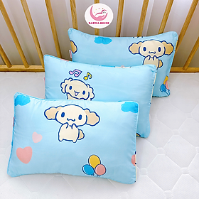 Gối nằm trẻ em Katina House, vải tencel 30x45cm ruột gòn lông vũ mềm mát, siêu êm, thấm hút tốt