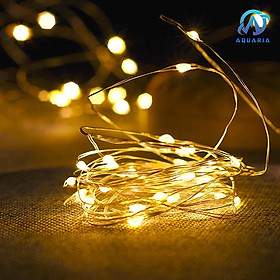 Đèn led dây fairy light đom đóm 3 chế độ nháy, có sẵn pin, dài 2m và 1m - phụ kiện trang trí  - Dây đèn 1 mét