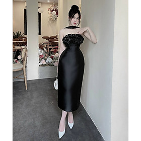 Đầm Thiết Kế Cúp Ngực MAY TuL11 Chất Liệu Tafta Tôn Dáng Đồng Hồ Cát - Đầm Dự Tiệc Sang Trọng Chuẩn MAY