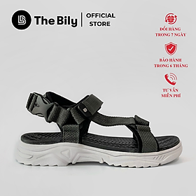 Giày Sandal Nam The Bily Quai Chéo - Đế Trắng Lót Đen Màu Xám BLDTMD01