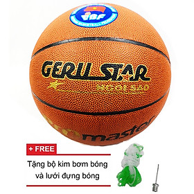 Quả bóng rổ số 7 Ge ru star tặng bộ kim bơm bóng và lưới đựng bóngng