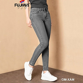 Quần jean nữ ống đứng cạp cao 2 cúc 977