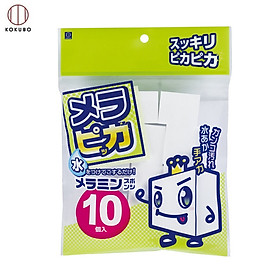 Set 10 miếng mút Melamine rửa sạch ly cốc an toàn Kokubo - Hàng nội địa Nhật Bản