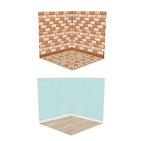 2x 1:12 Dollhouse Display Board Miniature Background Board for Gift Unisex